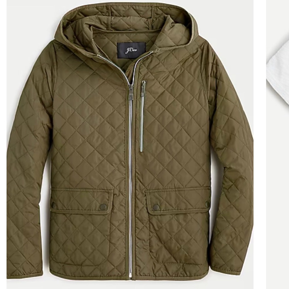 J. Crew Women’s Packable Olive Green Quilted Field Jacket